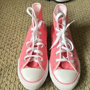 Kids hot pink custom converse.